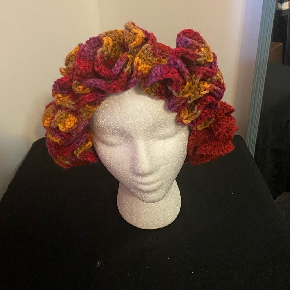 Handcrafted Crochet multi-color ruffle bucket hat